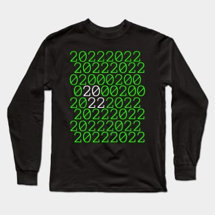 2022 binary code in green and white Long Sleeve T-Shirt